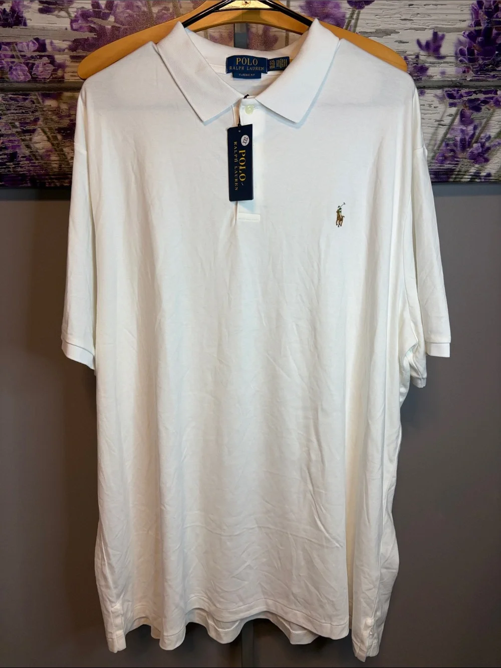 Polo by Ralph Lauren White Short-Sleeve Classic Fit Polo with Pony Logo Size XXL